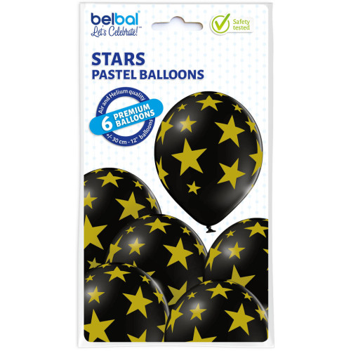 12 inch Stars (black) balloon 6 pcs 12 inch Stars (black) balloon 6 pcs