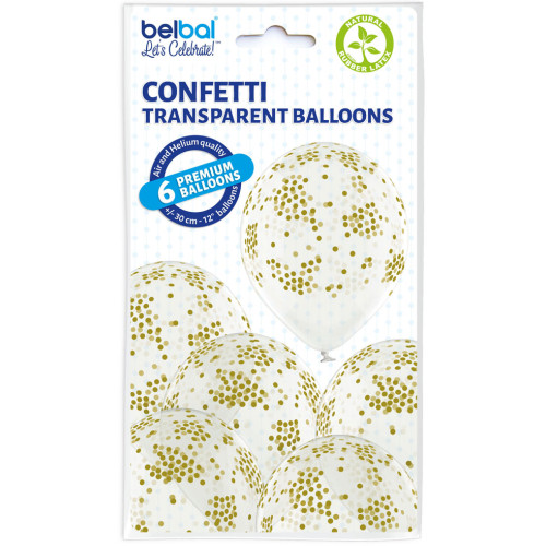12 INCH CONFETTI balloon 6 pcs