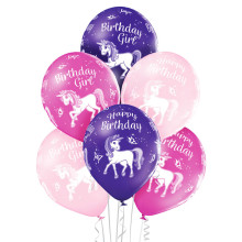 12 inch Birthday Unicorn balloon 6 pcs 12 inch Birthday Unicorn balloon 6 pcs