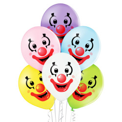 بالون وجوه المهرج مطبوع 12 إنش (6حبات)
