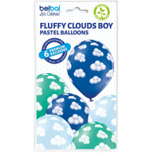 12 inch Fluffy Clouds Boy balloon 6 pcs