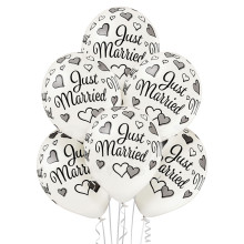 12 inch Just Married metallic balloon 6 pcs 12 inch Just Married metallic balloon 6 pcs