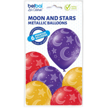 12 inch Moon and Stars balloon 6 pcs