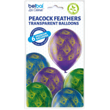12 inch Peacock Feathers balloon 6 pcs