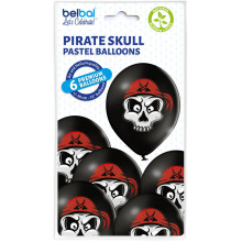 بالون جمجمة القراصنة مطبوع 12 إنش (6حبات)