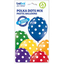 12 inch Polka Dots Mix balloon 6 pcs
