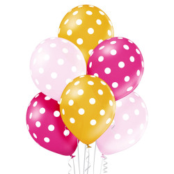 12 inch Polka Dots Girl balloon 6 pcs