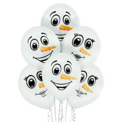 12 inch Snowman faces balloon 6 pcs