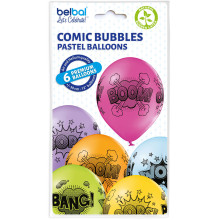 12 inch Comic Bubbles balloon 6 pcs