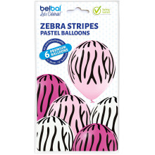 12 inch Zebra Stripes balloon 6 pcs