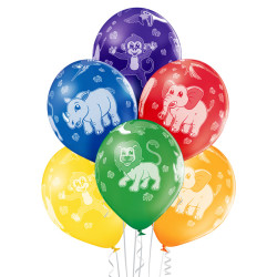 12 inch Zoo Animals balloon 6 pcs