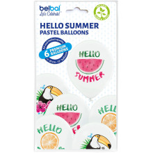 12 inch Hello Summer balloon 6 pcs