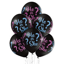 12 inch He or She? balloon 6 pcs 12 inch He or She? balloon 6 pcs