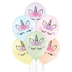 12 inch Unicorn Heads balloon 6 pcs