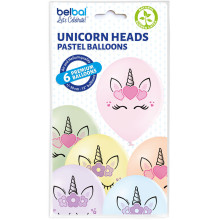 12 inch Unicorn Heads balloon 6 pcs