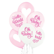 12 inch Oh Baby Girl balloon 6 pcs 12 inch Oh Baby Girl balloon 6 pcs