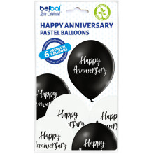 12 inch Happy Anniversary balloon 6 pcs