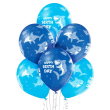 12 inch Birthday Shark balloon 6 pcs 12 inch Birthday Shark balloon 6 pcs