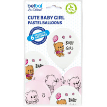 12 inch Cute Baby Girl balloon 6 pcs
