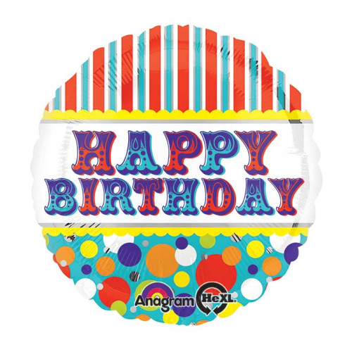 18 inch Big Top Happy Birthday Standard HX® balloon 18 inch Big Top Happy Birthday Standard HX® balloon
