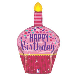 35 inch Birthday Sparkles Cupcake balloon