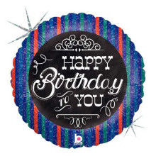 بالون عيد ميلاد مخطط 18 إنش بالون عيد ميلاد مخطط 18 إنش