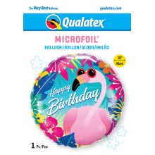 18 inch Birthday Tropical Flamingo balloon 18 inch Birthday Tropical Flamingo balloon