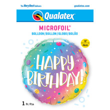 18 inch Birthday Ombre Dots & Sprinkles balloon