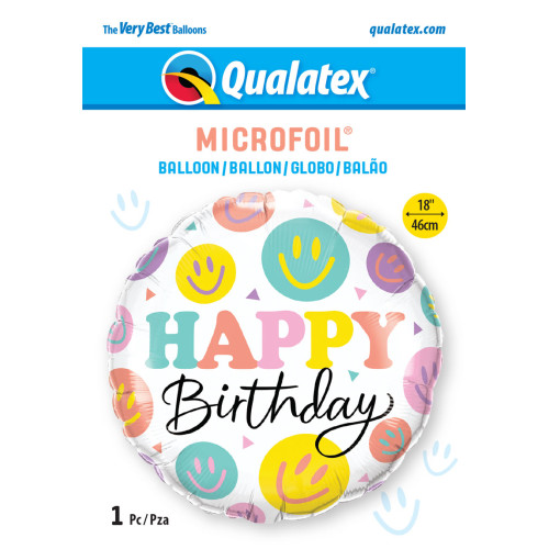 18 inch Birthday Colorful Smiles balloon 18 inch Birthday Colorful Smiles balloon