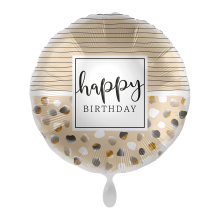 18 inch Birthday Natural Dots & Stripes Premioloon balloon 18 inch Birthday Natural Dots & Stripes Premioloon balloon