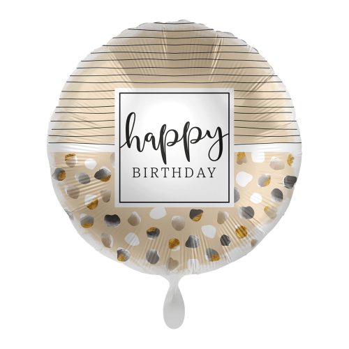 18 inch Birthday Natural Dots & Stripes Premioloon balloon 18 inch Birthday Natural Dots & Stripes Premioloon balloon