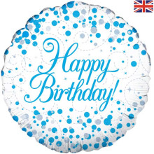 18inch Sparkling Fizz Birthday Blue Holographic balloon 18inch Sparkling Fizz Birthday Blue Holographic balloon
