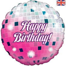 18 inch Glitterball Birthday Holographic balloon 18 inch Glitterball Birthday Holographic balloon