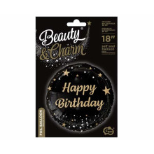 18 inch balloon Happy Birthday, black 18 inch balloon Happy Birthday, black
