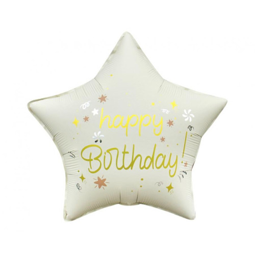 بالون عيد ميلاد ابيض ساتين 18 إنش بالون عيد ميلاد ابيض ساتين 18 إنش