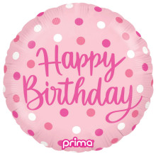 18 inch Round Birthday Pink Dots