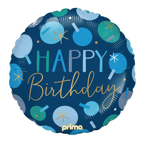 18 inch Blue Dots Happy Birthday 18 inch Blue Dots Happy Birthday