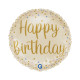 18 inch Cream Happy Birthday balloon