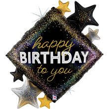 بالون عيد ميلاد دايموند نجوم 47 إنش بالون عيد ميلاد دايموند نجوم 47 إنش