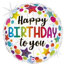 بالونات عيد ميلاد نجوم ودتس 18 إنش