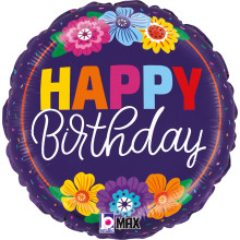 18 inch Bold Blooms Birthday Foil balloon 18 inch Bold Blooms Birthday Foil balloon