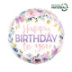 18 inch Floral Watercolor Birthday balloon 18 inch Floral Watercolor Birthday balloon