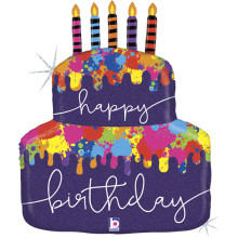 30 inch Paint Splatter B Day Cake balloon 30 inch Paint Splatter B Day Cake balloon