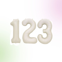 34 inch Big White Sand Numbers Balloons