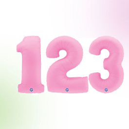 بالونات ارقام وردي ساكورا كبير