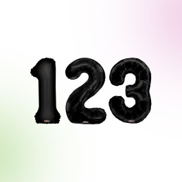 34 inch Black  Numbers Balloons