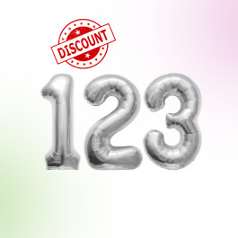 16 inch Silver Numbers Balloons