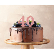 شمعة عيد ميلاد لماع روزقولد رقم 4 شمعة عيد ميلاد لماع روزقولد رقم 4