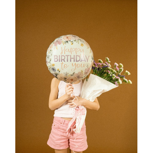 18 inch Floral Watercolor Birthday balloon 18 inch Floral Watercolor Birthday balloon