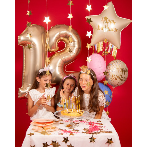 18 inch Cream Happy Birthday balloon